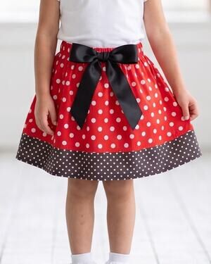Mud Kingdom Kids Size 120 Skirt Polka Dot Red Black White Size 7